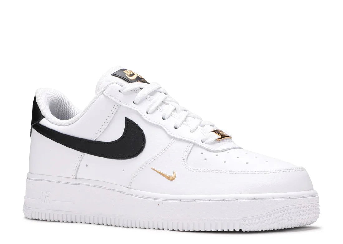 Air Force 1 Low '07 Essential White Black Gold Mini Swoosh